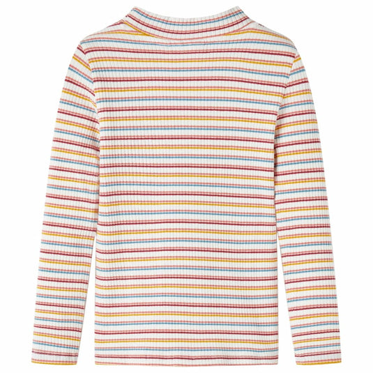 VidaXL Kindershirt met lange mouwen 92 gestreept ecru