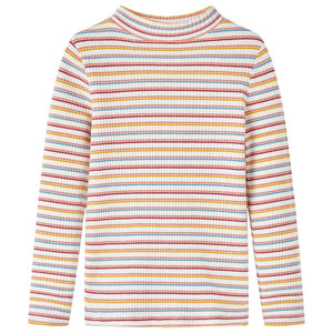 Vidaxl kindershirt met lange mouwen 116 gestreept ecru