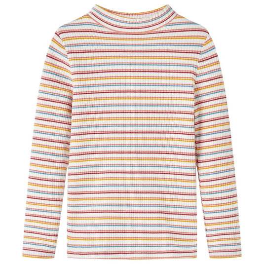 Vidaxl kindershirt met lange mouwen 116 gestreept ecru