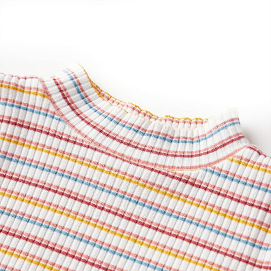 Vidaxl kindershirt met lange mouwen 116 gestreept ecru