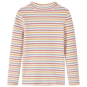 Vidaxl kindershirt met lange mouwen 128 gestreept ecru