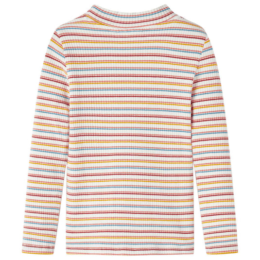 Vidaxl kindershirt met lange mouwen 128 gestreept ecru