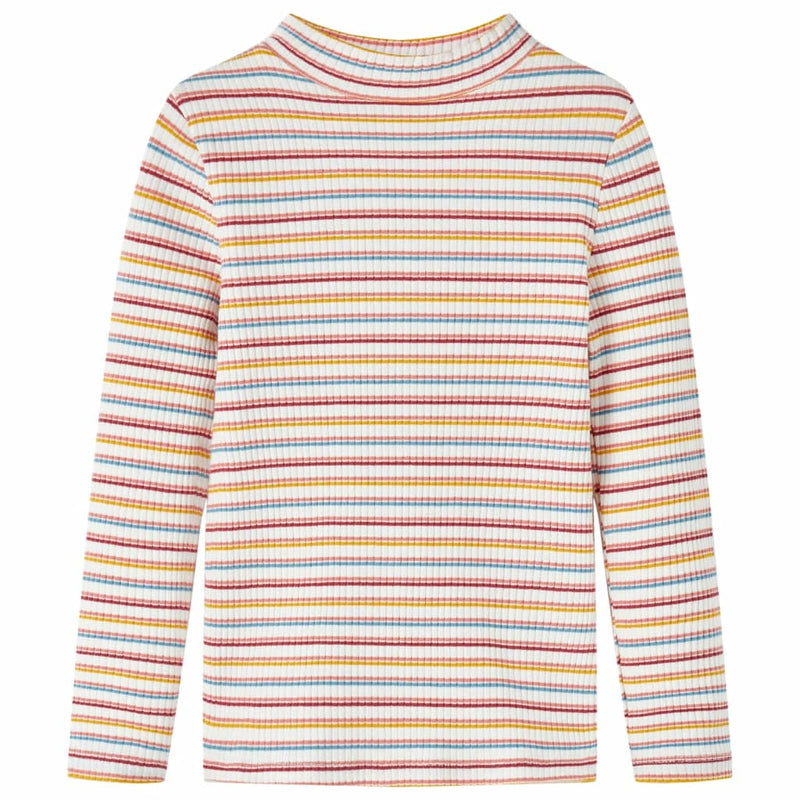 Load image into Gallery viewer, VidaXL Kindershirt met lange mouwen 140 gestreept ecru
