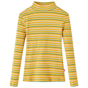 Vidaxl kindershirt met lange mouwen 104 gestreept okerkleurig