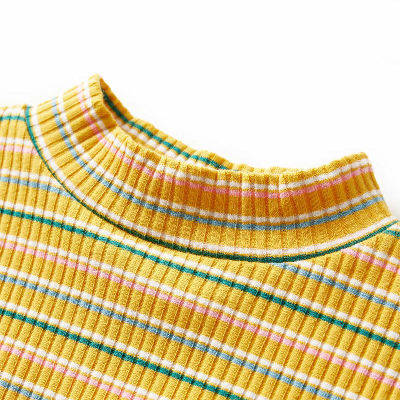 Load image into Gallery viewer, Vidaxl kindershirt met lange mouwen 104 gestreept okerkleurig
