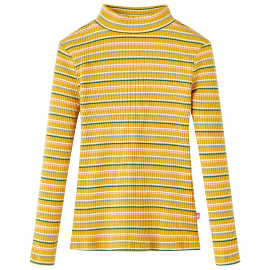 Vidaxl kindershirt met lange mouwen 116 gestreept okerkleurig