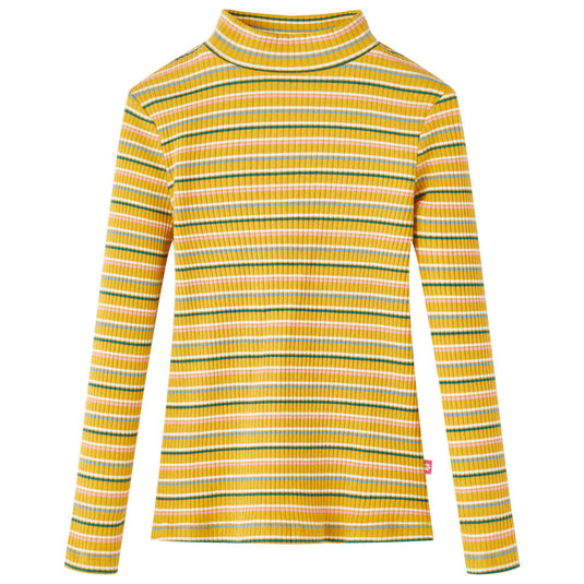 Vidaxl kindershirt met lange mouwen 128 gestreept okerkleurig