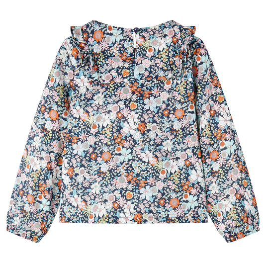 Vidaxl kindershirt met lange mouwen 128 donkerblauw