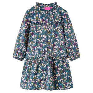 Vidaxl kinderjurk met lange mouwen 104 donkerblauw