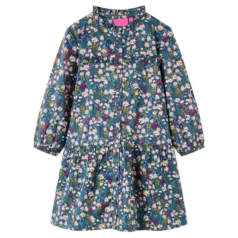 Load image into Gallery viewer, Vidaxl kinderjurk met lange mouwen 116 donkerblauw
