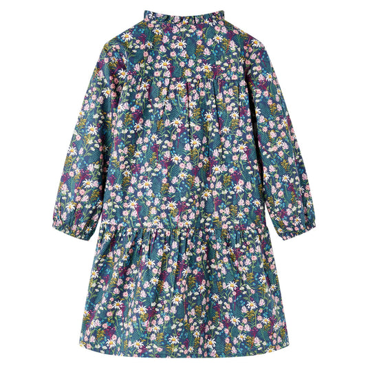 Vidaxl kinderjurk met lange mouwen 116 donkerblauw
