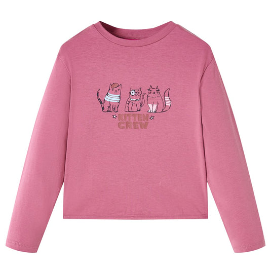 Vidaxl kindershirt met lange mouwen 104 frambooskleurig