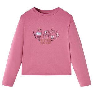 Vidaxl kindershirt met lange mouwen 116 frambooskleurig