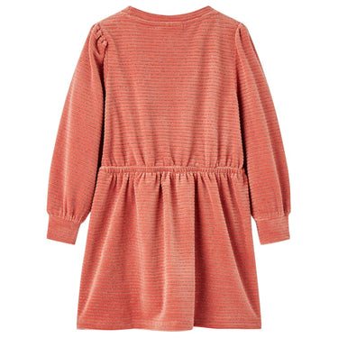 Vidaxl kinderjurk met lange mouwen 128 middelroze