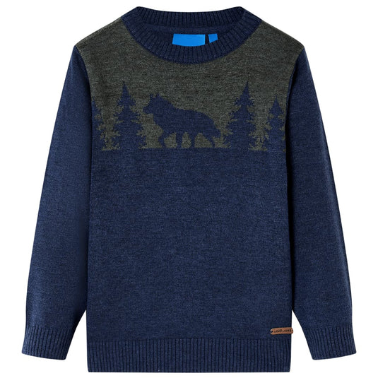 Vidaxl kindertrui gebreid 92 marineblauw
