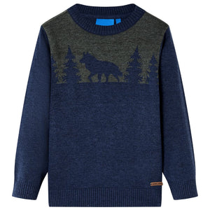 Vidaxl kindertrui gebreid 104 marineblauw