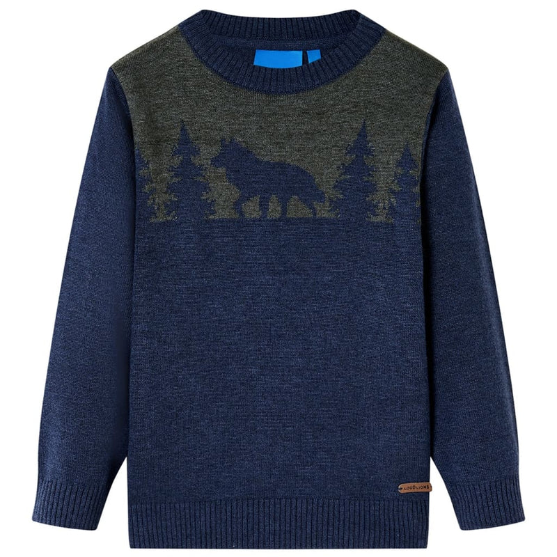 Load image into Gallery viewer, VidaXL Kindertrui gebreid 140 marineblauw
