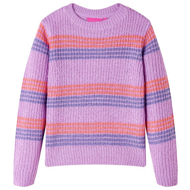 Vidaxl kindertrui gebreid met strepen 92 lila en roze