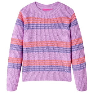 Vidaxl kindertrui gebreid met strepen 116 lila en roze