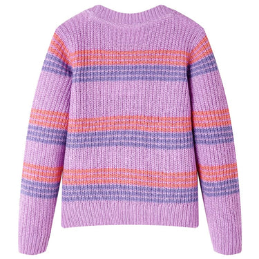 Vidaxl kindertrui gebreid met strepen 116 lila en roze