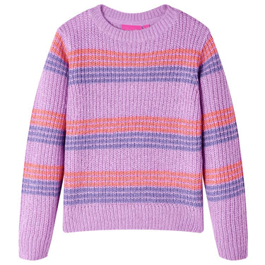 Vidaxl kindertrui gebreid met strepen 140 lila en roze