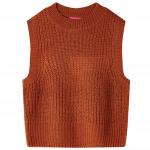 Vidaxl kinderspencer gebreid 140 cognackleurig