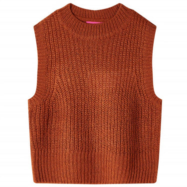 Vidaxl kinderspencer gebreid 140 cognackleurig