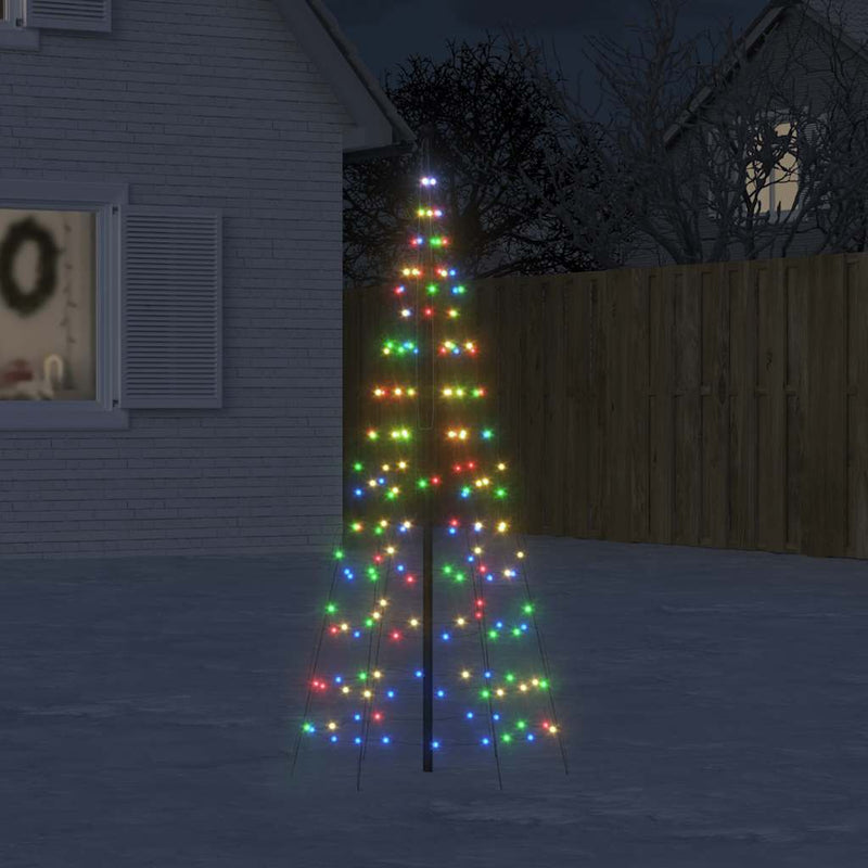 Load image into Gallery viewer, Vidaxl led-kerstboom op vlaggenmast 200 leds kleurrijk 180 cm
