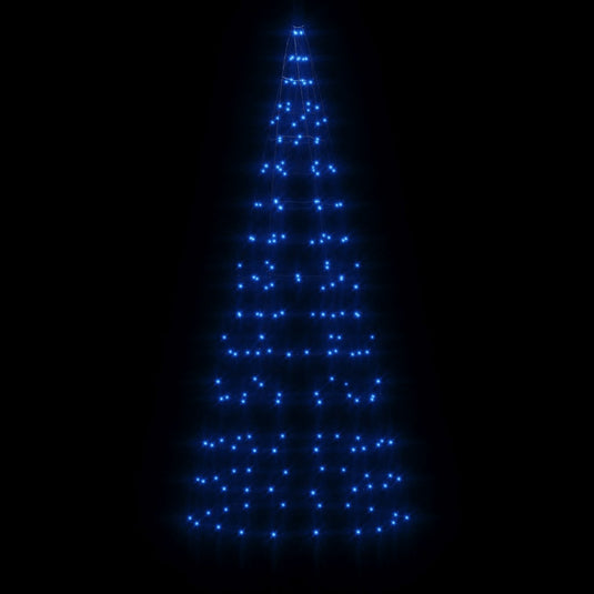 Vidaxl led-kerstboom aan vlaggenmast 200 led's 180 cm blauw