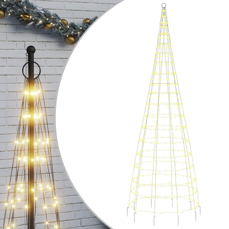 Load image into Gallery viewer, Vidaxl led-kerstboom aan vlaggenmast 550 led's warm wit 300 cm
