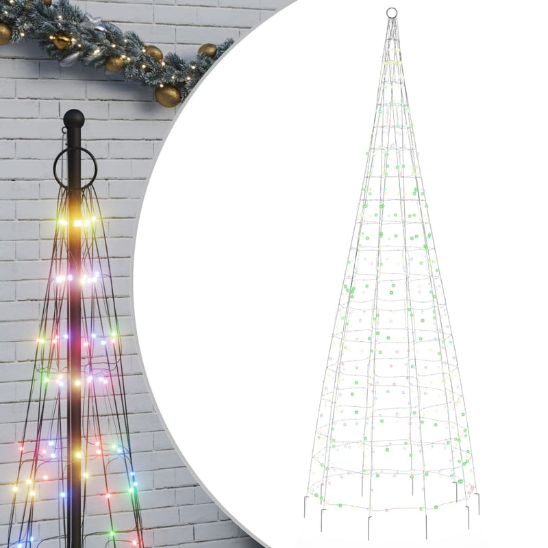 Load image into Gallery viewer, Vidaxl led-kerstboom aan vlaggenmast 550 leds kleurrijk 300 cm
