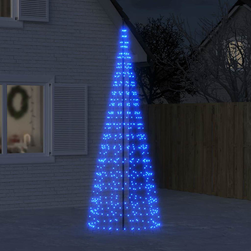 Chargez l'image dans la visionneuse de la galerie, Vidaxl led-kerstboom aan vlaggenmast 550 led's 300 cm blauw
