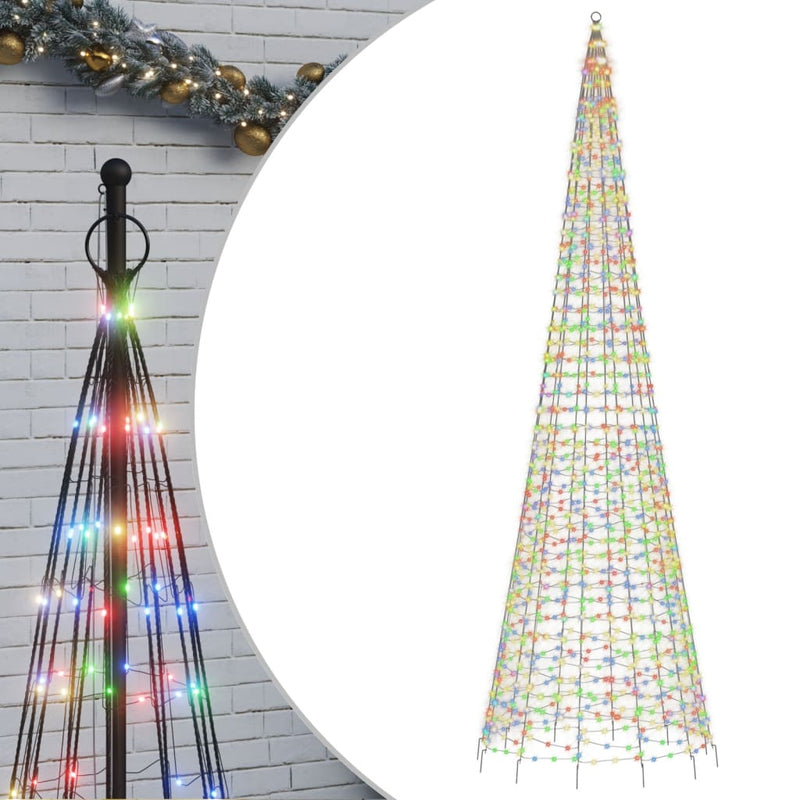 Load image into Gallery viewer, Vidaxl led-kerstboom aan vlaggenmast 1534 leds kleurrijk 500 cm
