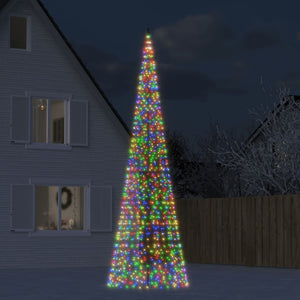 Vidaxl led-kerstboom aan vlaggenmast 1534 leds kleurrijk 500 cm