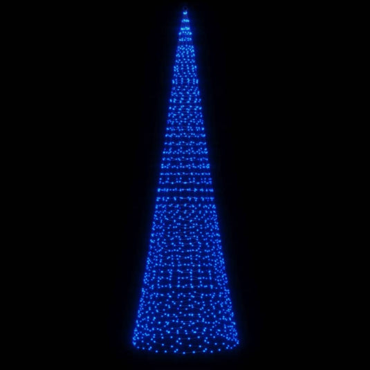 Vidaxl led-kerstboom aan vlaggenmast 1534 leds 500 cm blauw