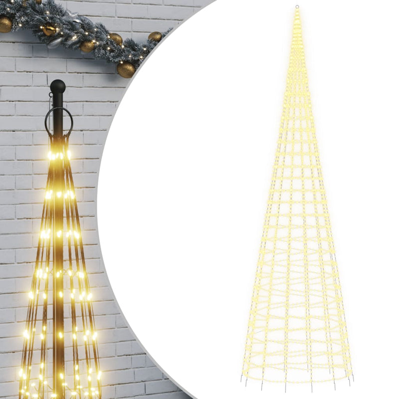 Afbeelding laden in galerijviewer, Vidaxl led-kerstboom aan vlaggenmast 3000 leds warm wit 800 cm

