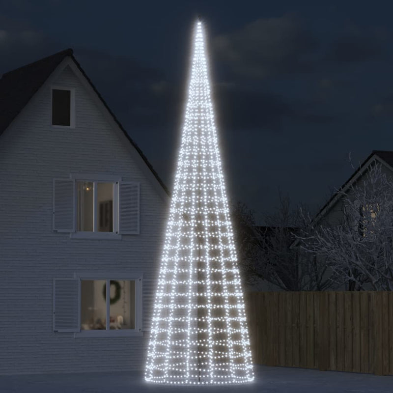 Load image into Gallery viewer, Vidaxl led-kerstboom aan vlaggenmast 3000 leds koud wit 800 cm
