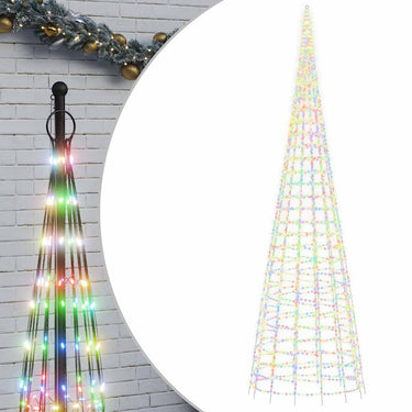 Vidaxl led-kerstboom aan vlaggenmast 3000 leds kleurrijk 800 cm