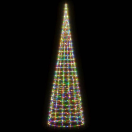 Vidaxl led-kerstboom aan vlaggenmast 3000 leds kleurrijk 800 cm