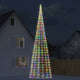 Vidaxl led-kerstboom aan vlaggenmast 3000 leds kleurrijk 800 cm