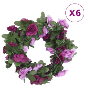 Vidaxl bloemenslingers 6 st 250 cm lente lichtpaars