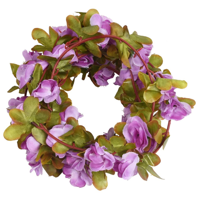 Load image into Gallery viewer, Vidaxl kerstslingers met bloemen 6 st 250 cm lichtpaars
