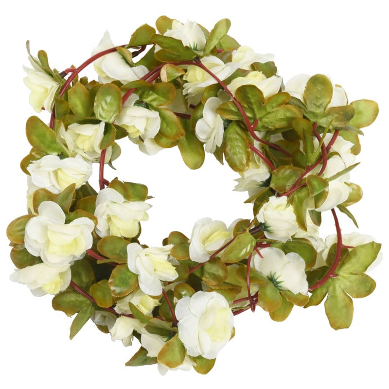 Load image into Gallery viewer, Vidaxl kerstslingers met bloemen 6 st 250 cm wit

