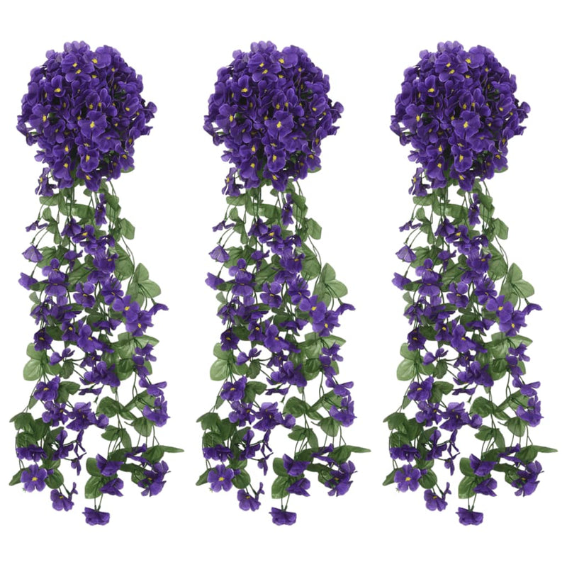 Load image into Gallery viewer, Vidaxl kerstslingers met bloemen 3 st 85 cm donkerpaars
