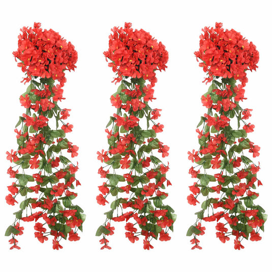 Vidaxl bloemenslingers 3 st 85 cm rood