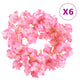 Vidaxl bloemenslingers 6 st 180 cm donkerroze