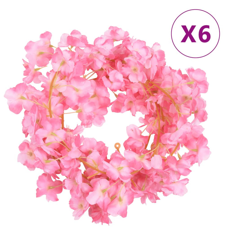 ギャラリービューアに画像をロードする, Vidaxl bloemenslingers 6 st 180 cm donkerroze
