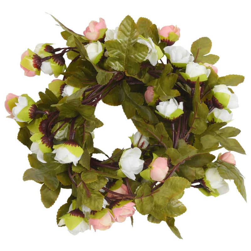Load image into Gallery viewer, Vidaxl kerstslingers met bloemen 6 st 215 cm champagnekleurig
