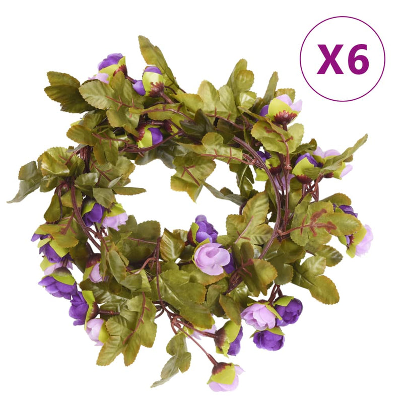 Load image into Gallery viewer, Vidaxl bloemenslingers 6 st 215 cm lichtpaars
