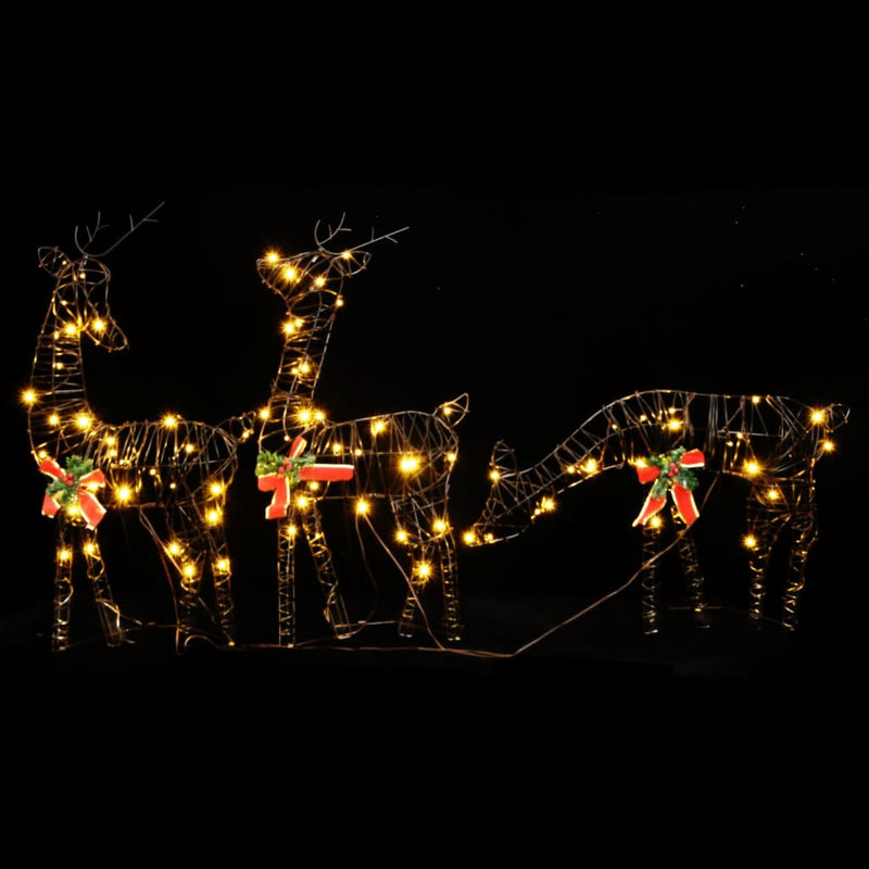 Load image into Gallery viewer, VidaXL Kerstversiering rendierfamilie 2 st 180 LED's rattan warmwit

